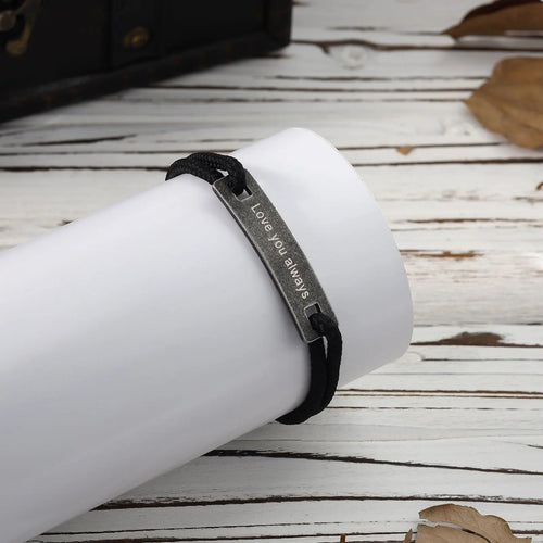 Pulseras de barra con nombre personalizadas Vintage para hombres