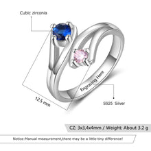 Load image into Gallery viewer, anillos de plata de ley 925 con grabado interno para mujer