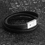 Pulsera deportiva de cuero genuino para hombre