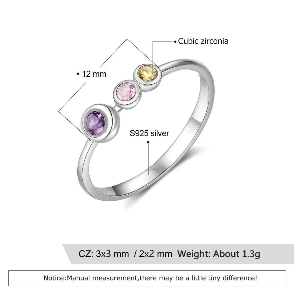 Anillo de Plata de Ley 925 personalizado para mujer