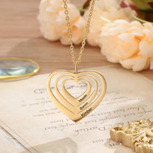 Load image into Gallery viewer, collar con colgante personalizado de 3 corazones para mujer