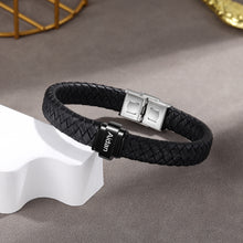 Load image into Gallery viewer, pulsera de cuero trenzado con cuentas personalizadas