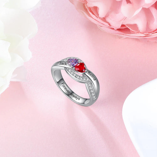 anillos de plata de ley 925 con grabado personalizado para mujer