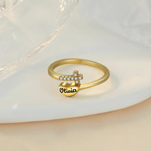 Load image into Gallery viewer, Anillos de Color dorado con nombre grabado personalizado para mujer