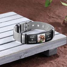 Load image into Gallery viewer, Pulsera de cadena ajustable con foto personalizada para hombre