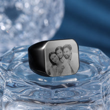 Load image into Gallery viewer, Anillo grabado con foto personalizada para hombre