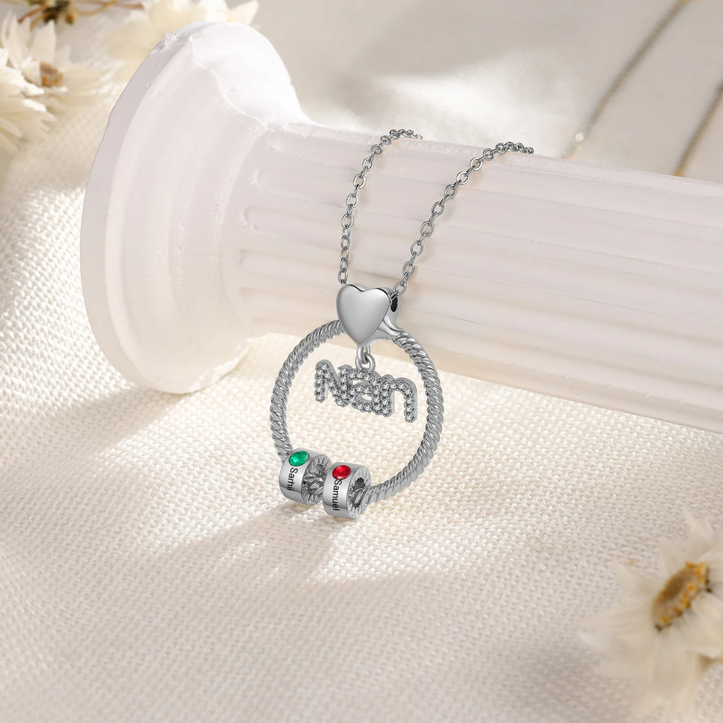 Collar de círculo Nan personalizado con 1-8 piedra natal