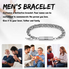 Load image into Gallery viewer, Pulsera de acero inoxidable con grabado personalizado para hombre