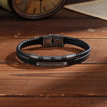 Load image into Gallery viewer, Pulsera de cuero con grabado de nombre personalizado para hombre