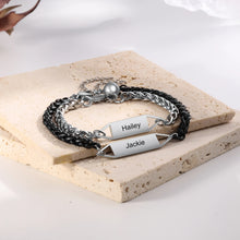 Load image into Gallery viewer, Pulsera magnética personalizada de acero inoxidable para parejas