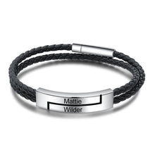 Load image into Gallery viewer, Pulseras personalizadas de acero inoxidable con grabado de nombre para hombre