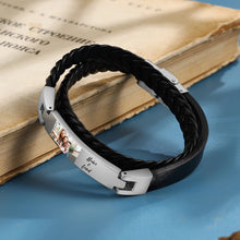 Load image into Gallery viewer, Pulsera de cuero con foto personalizada para hombre