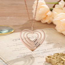 Load image into Gallery viewer, collar con colgante personalizado de 3 corazones para mujer