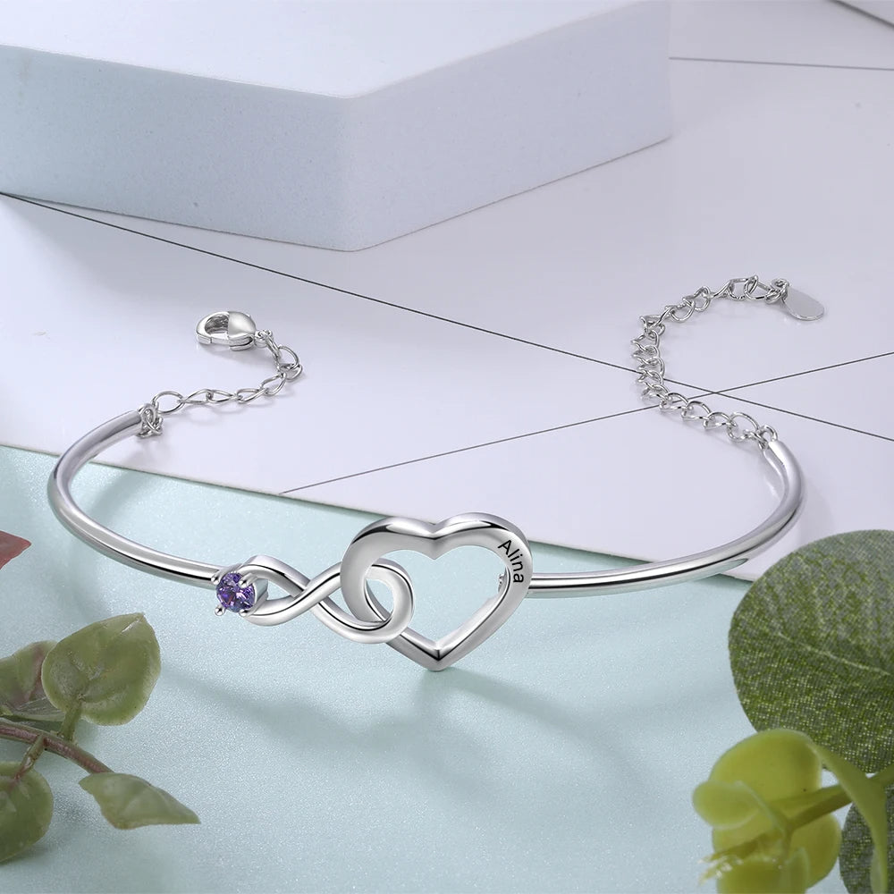 Pulseras personalizadas Infinity & Heart para mujer