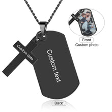 Load image into Gallery viewer, Collar de Etiqueta de perro con foto personalizada para hombres