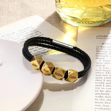 Load image into Gallery viewer, Pulsera de cuero con grabado personalizado para hombre