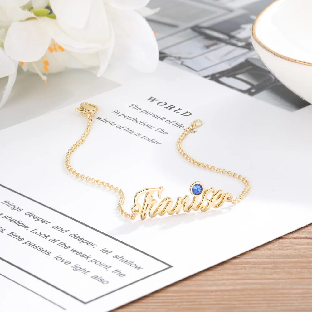 pulsera con placa de identificación personalizada para mujer y niña