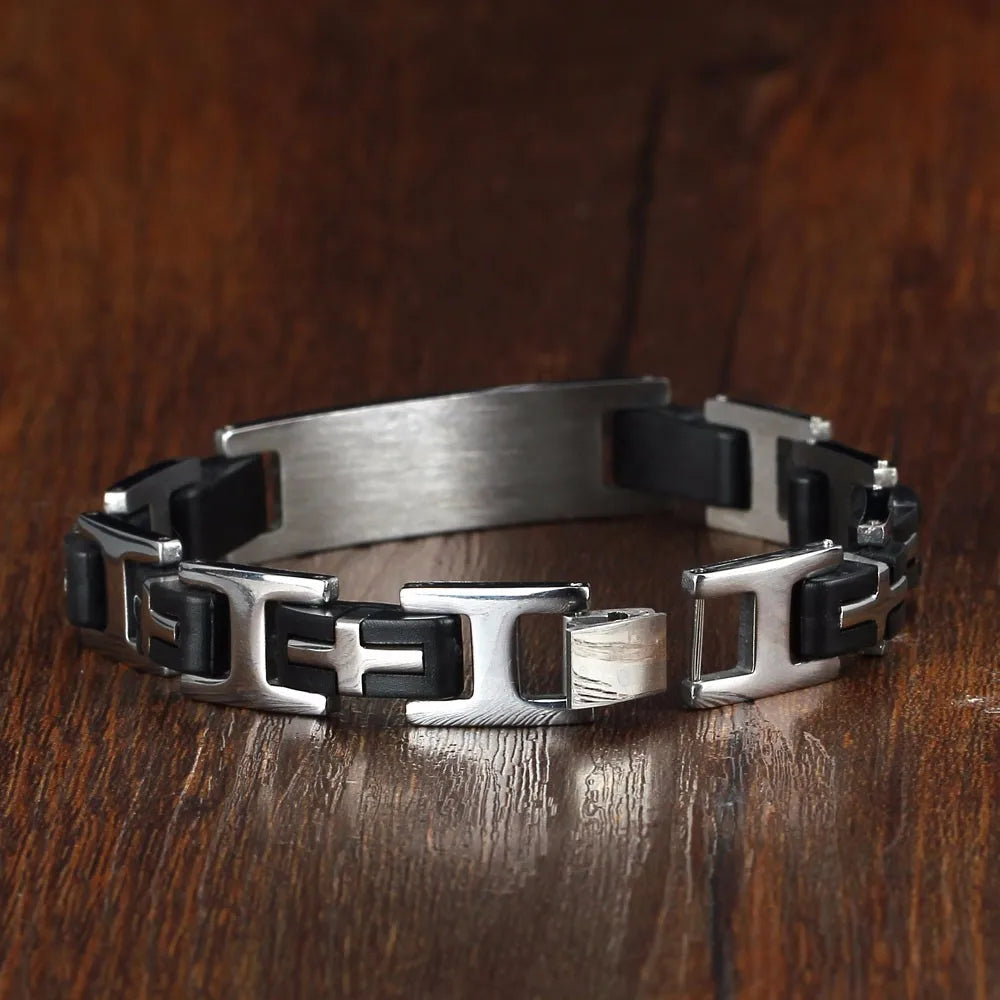 Pulsera de acero inoxidable con Cruz para hombre