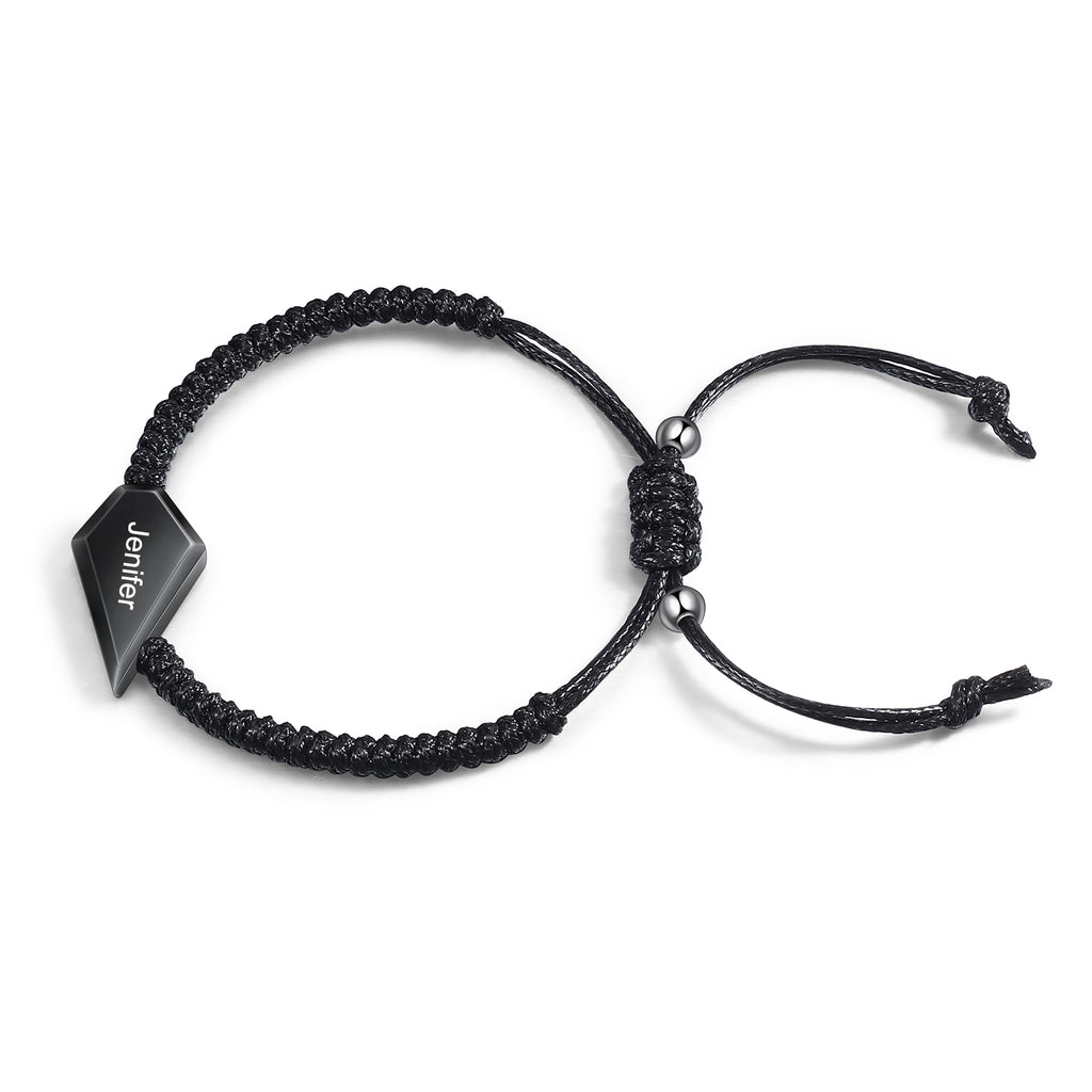 Conjunto de 2 pulseras de acero inoxidable para hombre y mujer