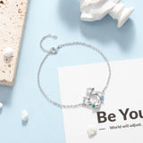 Pulsera personalizada de pies de bebé con piedra natal