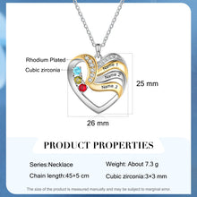 Load image into Gallery viewer, Collar con colgante de corazón de amor personalizado para mujer