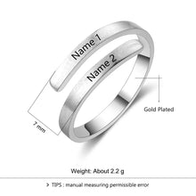 Load image into Gallery viewer, Anillo personalizado con nombres grabados, 3 colores disponibles