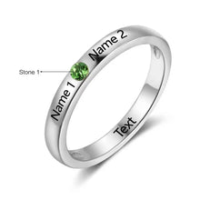 Load image into Gallery viewer, Anillo de Plata de Ley 925 con piedra natal para mujer