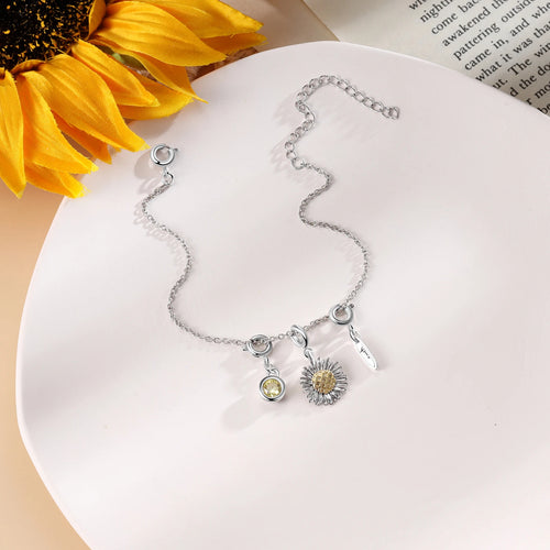 pulsera personalizada de girasol para mujer