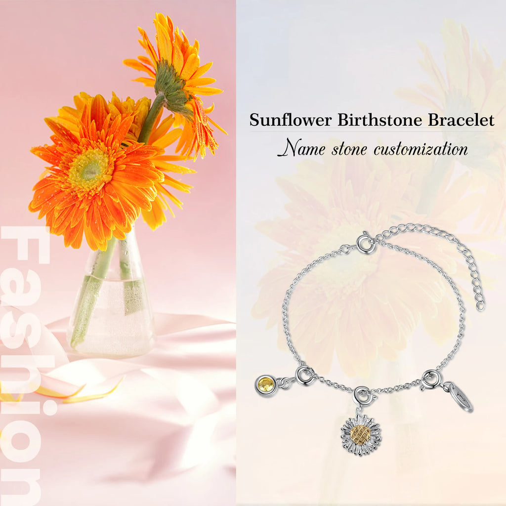 pulsera personalizada de girasol para mujer