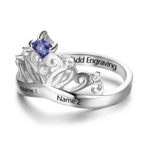 Load image into Gallery viewer, Anillo de Plata de Ley 925 con diseño de corona