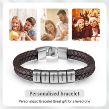 Load image into Gallery viewer, Pulseras de cuentas con nombre grabado personalizado para hombres