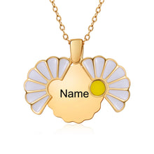 Cargar imagen en el visor de la galería, Collar con medallón de flores personalizado para mujer, cadena con nombre