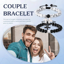 Cargar imagen en el visor de la galería, Pulsera de cuentas ajustable con nombre grabado personalizado para hombres y mujeres