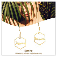 Load image into Gallery viewer, Pendientes hexagonales con nombre personalizado