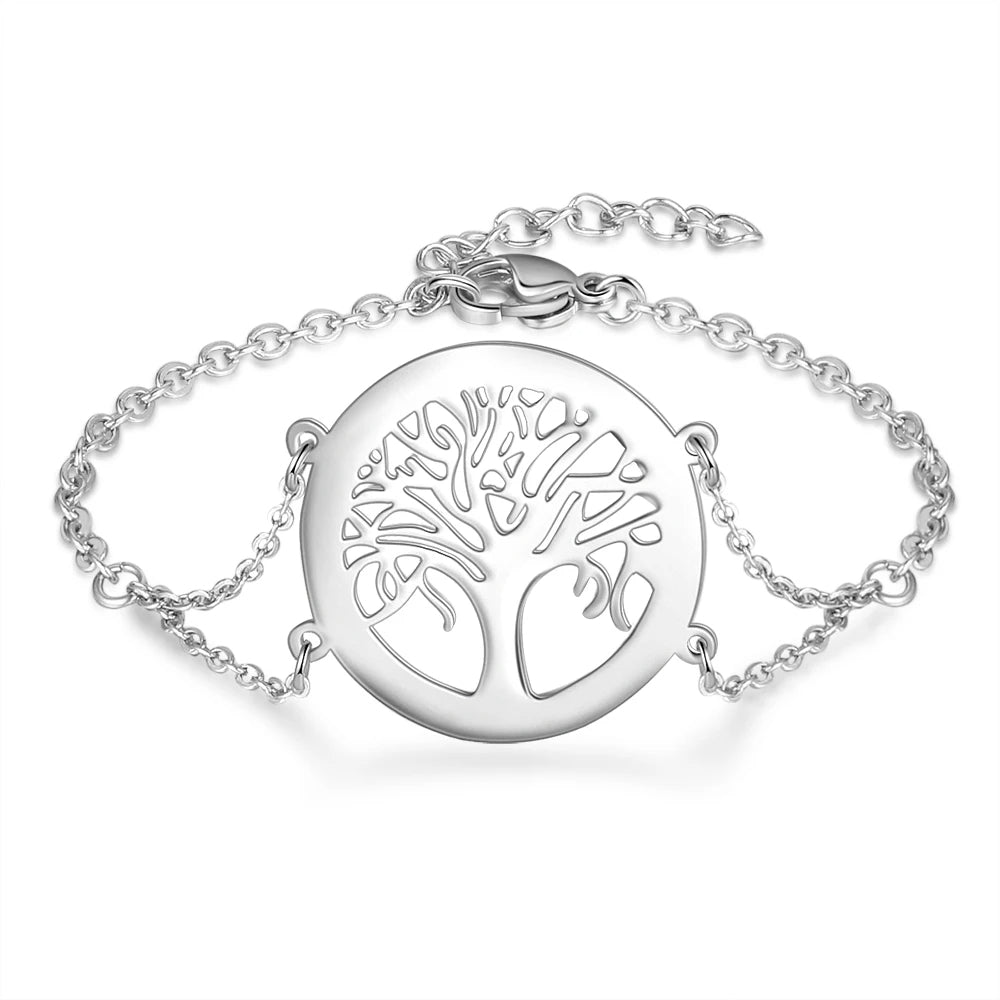 Pulseras personalizadas de árbol de la vida para mujer