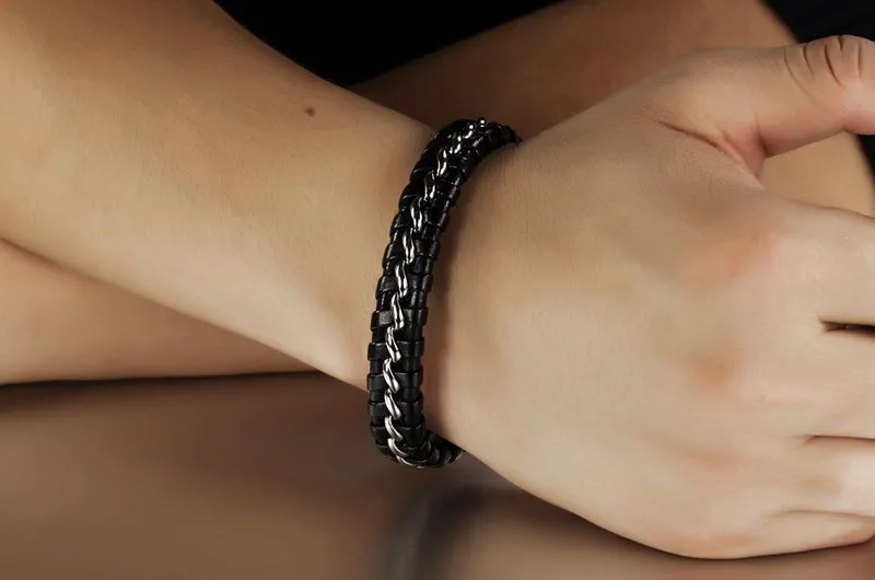 Pulsera de cuero genuino para hombre