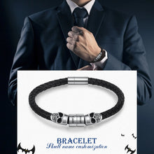 Load image into Gallery viewer, Pulsera de cuero con grabado de nombre personalizado para hombre