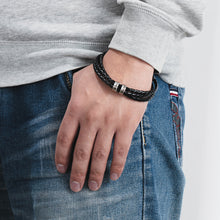 Load image into Gallery viewer, Pulsera personalizable de cuero y cuentas de acero inoxidable para hombre