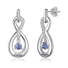 Load image into Gallery viewer, pendientes de plata con nombre infinito para mujer