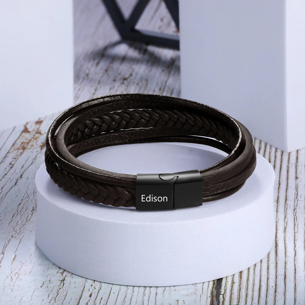 pulsera personalizada de acero inoxidable para hombre