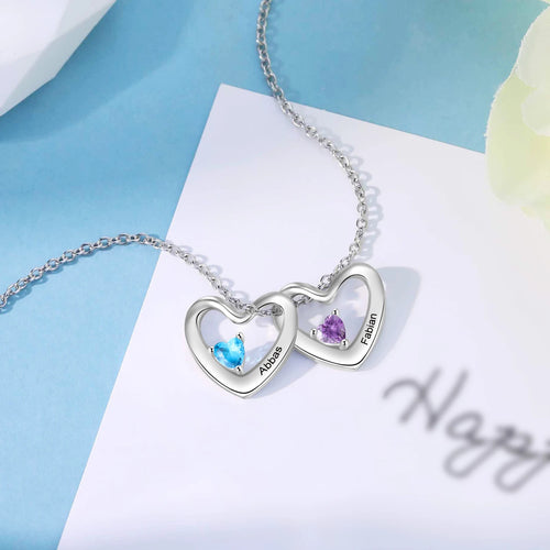 Collar con colgante de corazón con nombre personalizado
