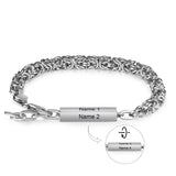 Pulsera de acero inoxidable con grabado personalizado para hombre