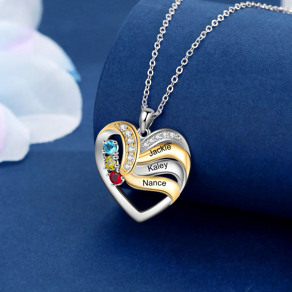 Collar con colgante de corazón de amor personalizado para mujer