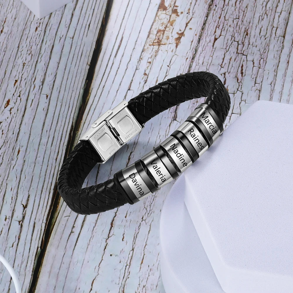 pulsera de cuero trenzado para hombre