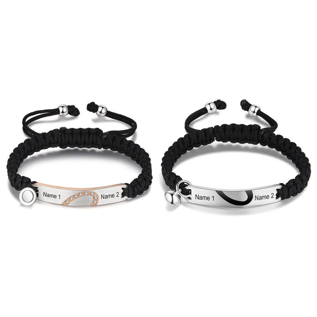 Pulsera de corazón personalizada para pareja