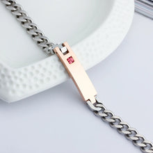 Load image into Gallery viewer, Pulsera personalizada con piedra natal para enamorados