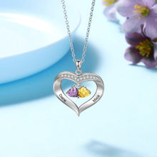 Load image into Gallery viewer, collar de corazón personalizado con grabado de 1-8 nombres