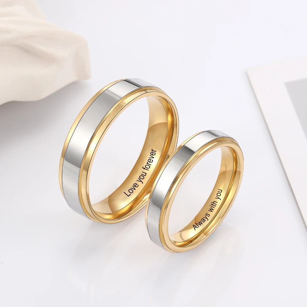 Anillos de acero inoxidable para parejas