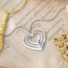 Load image into Gallery viewer, collar con colgante personalizado de 3 corazones para mujer