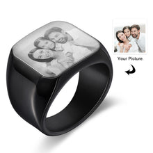 Load image into Gallery viewer, Anillo grabado con foto personalizada para hombre